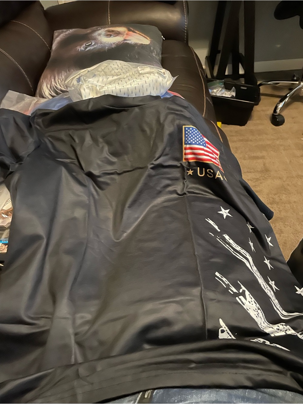 Men's Black USA Flag shirt